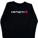 Age 12 Carhartt Long Sleeve T-Shirt - Large Black Cotton