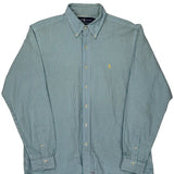Ralph Lauren Striped Shirt - Large Blue Cotton