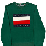 Tommy Hilfiger Sweatshirt - Small Green Cotton