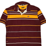 The Banks Ecko Unltd Striped Rugby Shirt - XL Burgundy Cotton
