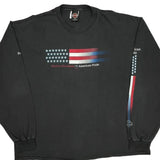 American Pride Harley Davidson Graphic Long Sleeve T-Shirt - 2XL Black Cotton