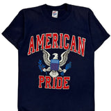American Pride Jerzees Single Stitch T-Shirt - Medium Navy Cotton