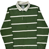 Lands End Striped Rugby Shirt - XL Green Cotton