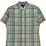 Tommy Hilfiger Checked Short Sleeve Shirt - Large Multicoloured Cotton