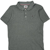 Tommy Jeans Polo Shirt - Large Grey Cotton