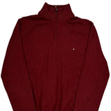 Tommy Hilfiger 1/4 Zip - Large Red Cotton