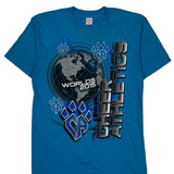 Cheer Athletics Worlds 2015 American Apparel Single Stitch T-Shirt - Medium Blue Cotton