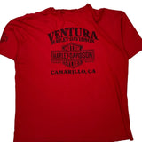 Harley Davidson Graphic T-Shirt - 2XL Red Cotton