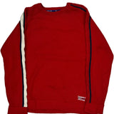 Tommy Jeans Striped Sweater - Large Red Cotton