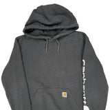 Carhartt Spellout Hoodie - Small Grey Cotton