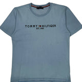 Tommy Hilfiger Spellout T-Shirt - Medium Blue Cotton