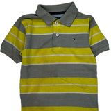 Age 7 Tommy Hilfiger Striped Polo Shirt - Small Gray Cotton