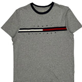 Tommy Hilfiger Spellout T-Shirt - Small Gray Cotton