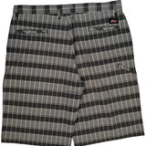 Dickies Checked Shorts - 36W 11L Gray Cotton