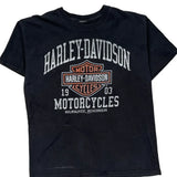 Northern Lights Harley Davidson Graphic T-Shirt - No Size Black Cotton
