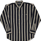 Chaps Ralph Lauren Striped Shirt - Medium Cream Cotton