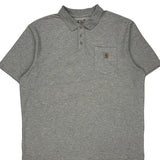 Carhartt Polo Shirt - 2XL Grey Cotton