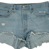 Levis Denim Shorts - 32W UK 12 Light Wash Cotton