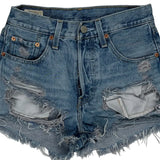 Levis Denim Shorts - 26W UK 6 Blue Cotton