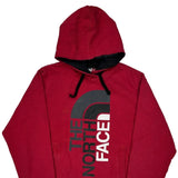 The North Face Spellout Hoodie - Medium Red Cotton