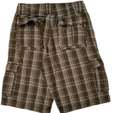 Lee Checked Cargo Shorts - 30W 11L Brown Cotton