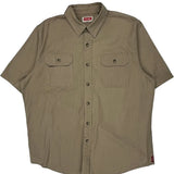 Wrangler Short Sleeve Shirt - Large Khaki Cotton