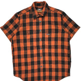 Harley Davidson Checked Short Sleeve Shirt - Large Black Cotton