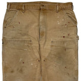 Carhartt Double Knee Carpenter Trousers - 40W 30L Beige Cotton