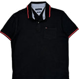Tommy Hilfiger Polo Shirt - Large Black Cotton