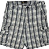 Lee Checked Cargo Shorts - 34W 10L Black Cotton