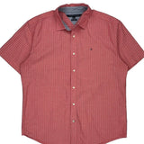 Tommy Hilfiger Polka Dot Short Sleeve Shirt - XL Red Cotton