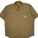 Carhartt Short Sleeve Shirt - 2XL Khaki Polyester