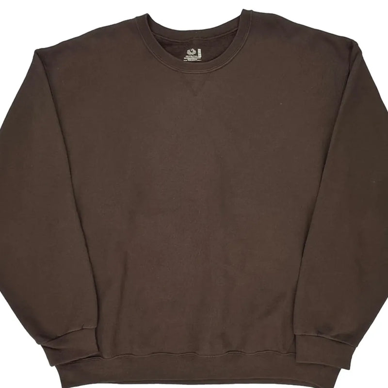 Fruit Of The Loom Sweatshirt - XL Brown Cotton