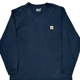 Carhartt Long Sleeve T-Shirt - XL Navy Cotton