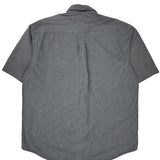 Nautica Checked Short Sleeve Shirt - Large Grey Cotton