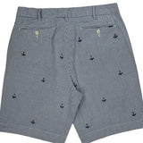Anchors Polo By Ralph Lauren Striped Chino Shorts - 32W 9L Blue Cotton