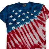 American Flag Design Liquid Blue T-Shirt - Large Blue Cotton