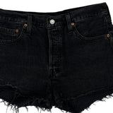 Levis Denim Shorts - 32W UK 12 Black Cotton