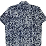 Tommy Hilfiger Floral Hawaiian Shirt - Large Blue Cotton