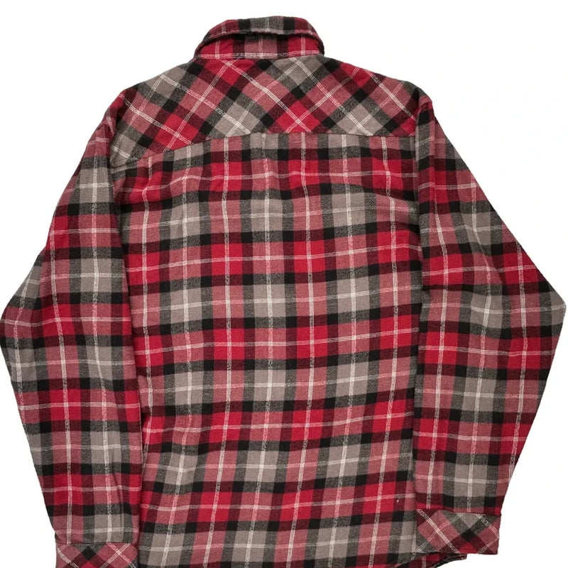 Dickies Checked Flannel Shirt - Large Red Cotton Blend
