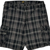 Lee Checked Cargo Shorts - 36W 11L Grey Cotton