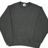 90S Blank Wilson Sweatshirt - Large Grey Cotton Blend