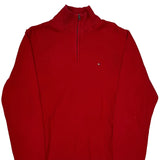Tommy Hilfiger 1/4 Zip - XL Red Cotton