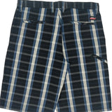 Dickies Checked Shorts - 35W 13L Blue Cotton