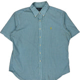 Ralph Lauren Checked Short Sleeve Shirt - XL Blue Cotton