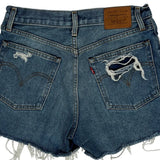 Levis Denim Shorts - 28W UK 8 Blue Denim