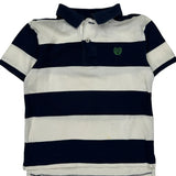 Age 8 Chaps Ralph Lauren Striped Polo Shirt - Small Navy Cotton