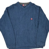 Chaps Ralph Lauren Oversized Jumper - Large Blue Cotton