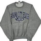Vintage Panama City Beach Jerzees College Sweatshirt - Small Grey Cotton Blend