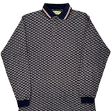 Me Sport Checked Polo Shirt - Small Navy Cotton Blend
